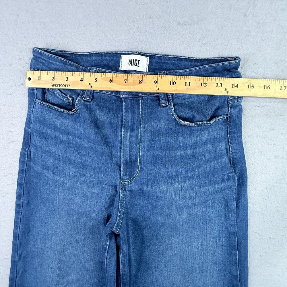 PAIGE Jeans Genesee Crop Womens 29 Blue Wide Leg High Rise Cropped Denim - Picture 3 of 9